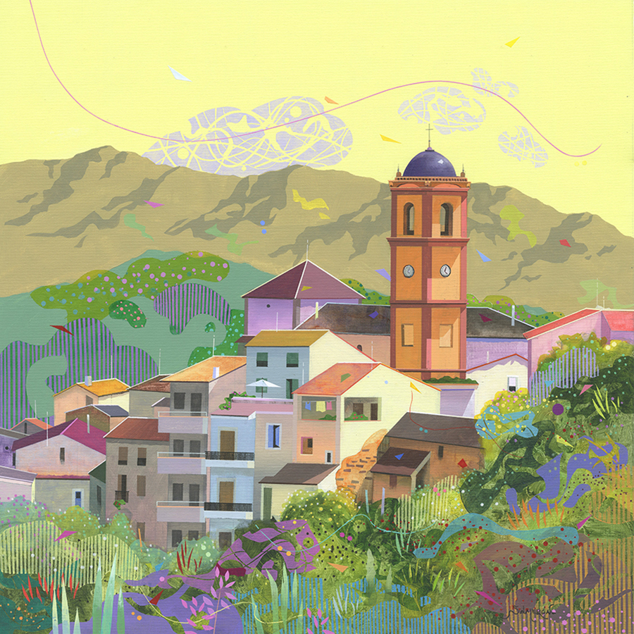 ALGATOCIN-MÁLAGA ACRILICO SOBRE LIENZO 60X60 CM.